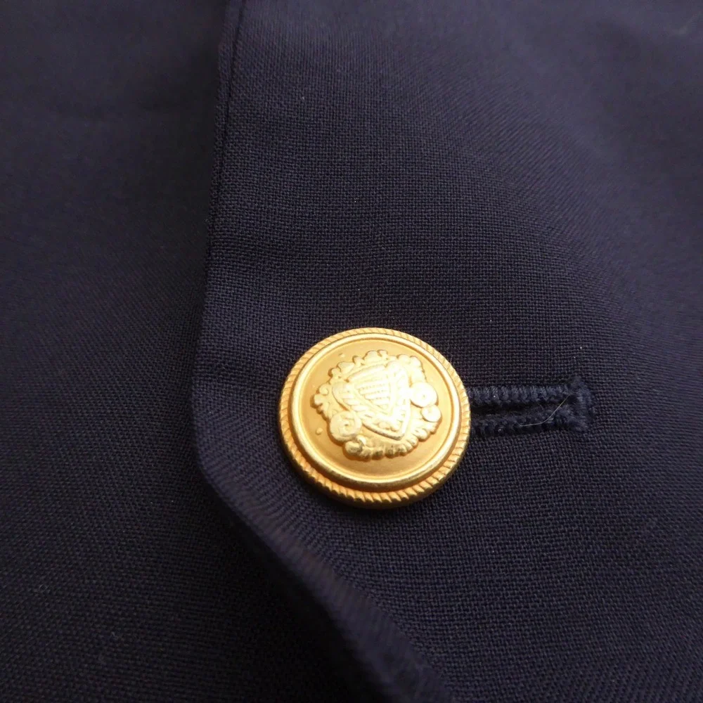Jos. A. Bank Mens Blazer Navy Blue 100% Wool Two Button Gold Crest 46L